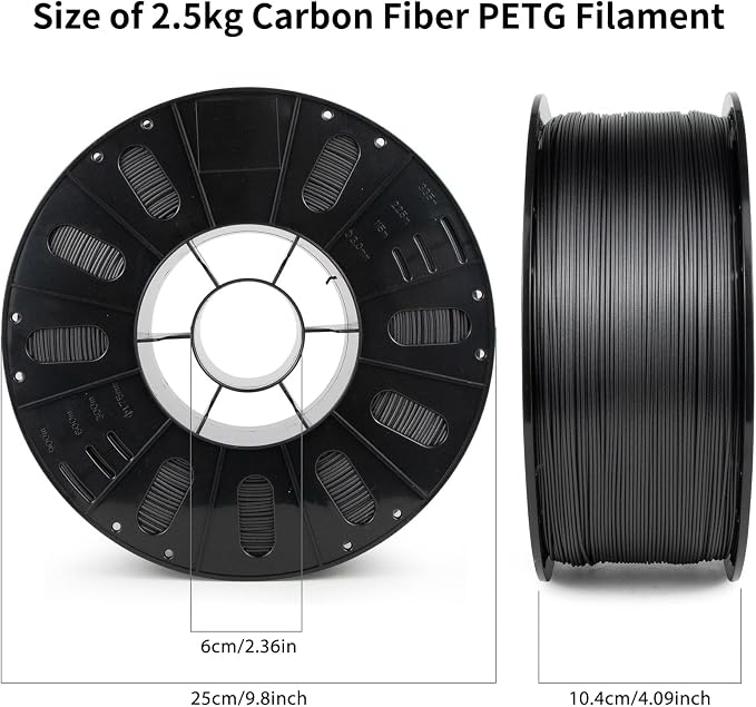 IEMAI Carbon Fiber PETG Filament 1.75mm Matte Black 2.5KG, PETG-CF 3D Printer Filament with Dimensional Stability & Low Warpage, High Stiffness, Heat Resistant, Easy Print