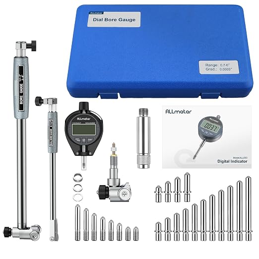 Digital Bore Gauge 0.7"-6",Small Bore & Engine Cylinder Measuring Tool LCD Indicator,23 Anvils,Dual Measuring Rods,0.0005" Resolution,6" Depth for Motorcycle,ATV,Automotive & Hydraulic Bores