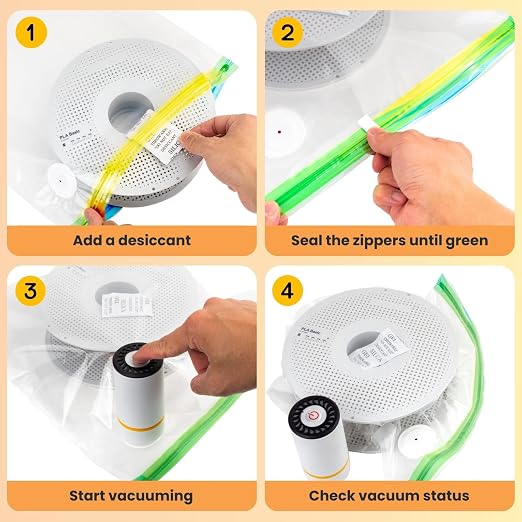 20 PCS 3D Printer Filament Storage Bags Vacuum Storage Bags Kit 3D Printer Accessories with 20 Storage Bags (13x15 inches), 20 Desiccants, Auto Pump, 2 Sealing Clips, Dust Proof, Humidity Resistant
