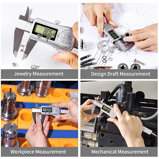 IP67 Absolute Origin Waterproof Digital Vernier Caliper Measuring Tool Stainless Steel, 0-8 inch/200mm, 0.01mm Resolution, in/mm Conversion