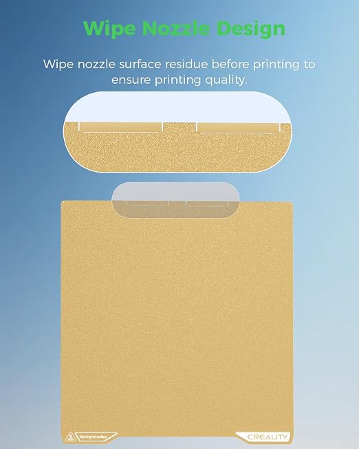 Creality Official K2 Build Plate, 270x293mm Textured PEI Sheet, Double Sided Magnetic Flexible Removable Spring Steel Printing Plate 3D Printer Bed Plate Gold(Without Magnetic Base)