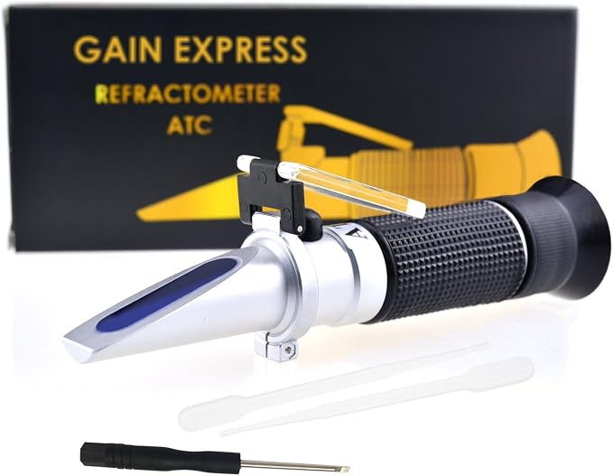 0-10% Brix Refractometer with ATC Low-Concentrated Sugar Content Solutions Accuracy 0.1% Maple Sap Cutting Liquid CNC Maple Syrup Makers Tea