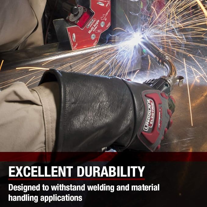 Lincoln Electric Roll Cage Welding/Rigging Gloves | Impact Resistant | Black Grain Leather |, X-Large (K3109-XL)