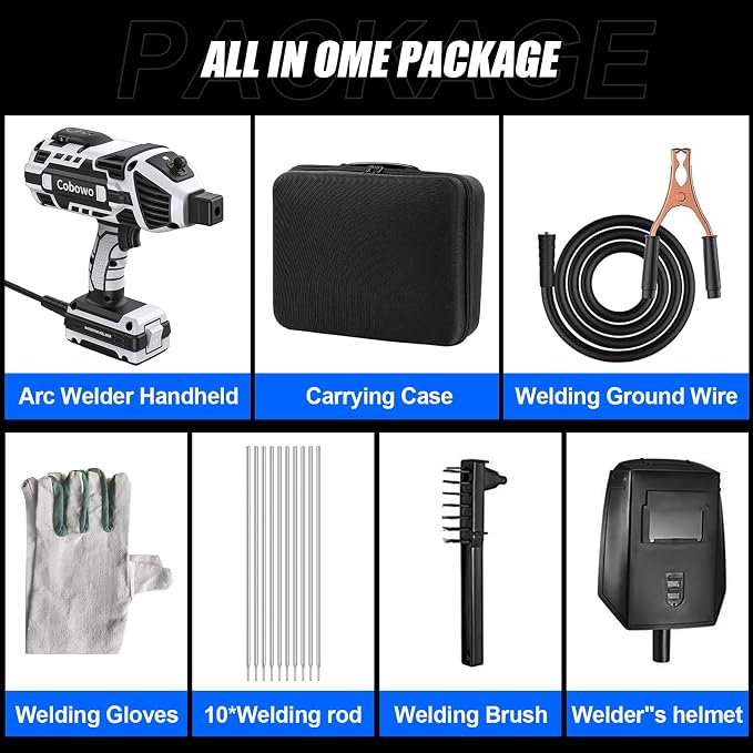 Portable Electric Welding Machine, Upgraded 110V ARC Welder, 20-120A, IGBT Inverter, 6 Variable Currents, Welding Tool for 3/32"-1/8" Rod. Perfect Gift for DIY, Repairs, Metal Fabrication, Automotive