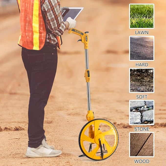 Zozen Pro Measuring Wheel with Brake & Handle Reset, with Carrying Bag | Collapsible & Portable, Mechanical Distance Measuring Wheel in Feet, Accurate Up To 10,000Ft
