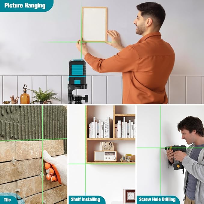 Laser Level with Tripod, 100 feet Green Cross Line Self Rotary Leveling Laser Level, Vertical and Horizontal Line, Rotatable 360 Degree, Manual Self leveling and Pulse Mode,IP54 Waterproof & Battery