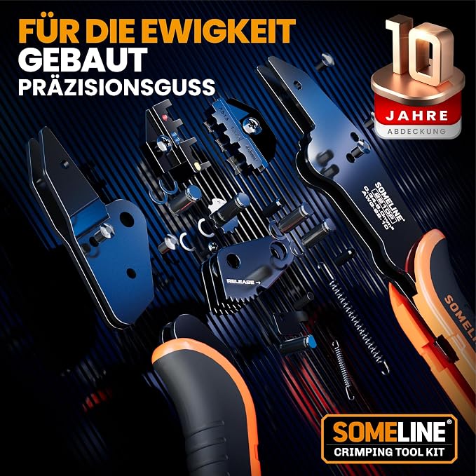 SOMELINE Crimping Tool for Insulated Electrical Wire Connectors Kit, with 51 Sizes Wire Terminals and 22-10 AWG Ratchet Crimping Pliers and Stripping Pliers – for Automotive & Electrical Repairs