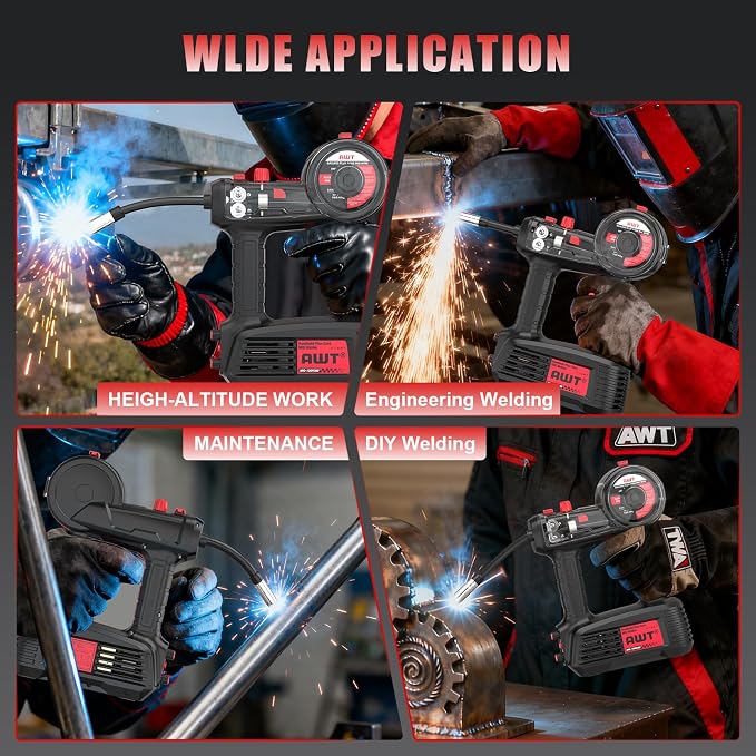 100A Handheld MIG Welder Machine,110V Flux Core MIG Welder Machine with 360°Mig Torch,Portable Gasless MIG Welding Machine with Welding Wire,Hand Held Inverter Wire Feed Welder for Home & DIY Projects