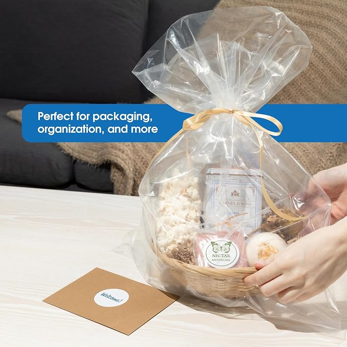 40" X 60" Open-End Flat Poly Bags (50 Count) - 2 Mil Clear Plastic Bags for Packaging, Shipping, Storage - No Adhesive Strip - Spartan Industrial