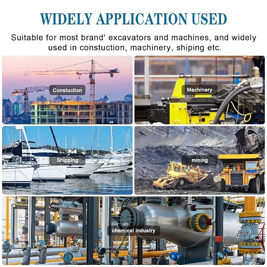 Hydraulic Pressure Test Kit, 3 Pressure Gauges 25Mpa/40Mpa/60Mpa 6 Test Couplings 3 Test Hoses 1 Storage Case Diagnosis Tester Gauge Set for Excavator Construction Machinery Upgraded Version