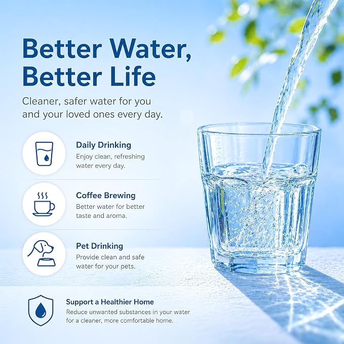 LCF Replacement Filter, Compatible with LCF-CF-01, Waterdrop Filter Replacement for WD-CTF-01 & WD-CTF-02 Systems, Replaces WD-CFF-01, 6-Stage, ππ’π₯π―ππ« ππ¨π§π¬ Enhanced, 16,000 Gallons, 2-Pack