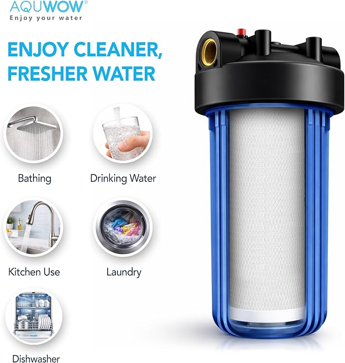 CTO10BB 5 Micron 4.5" x 10" Carbon Block Water Filter Set – Replacement Cartridges for Whole House and Under Sink Systems, Universal Standard Size (1, 10 x 4.5)