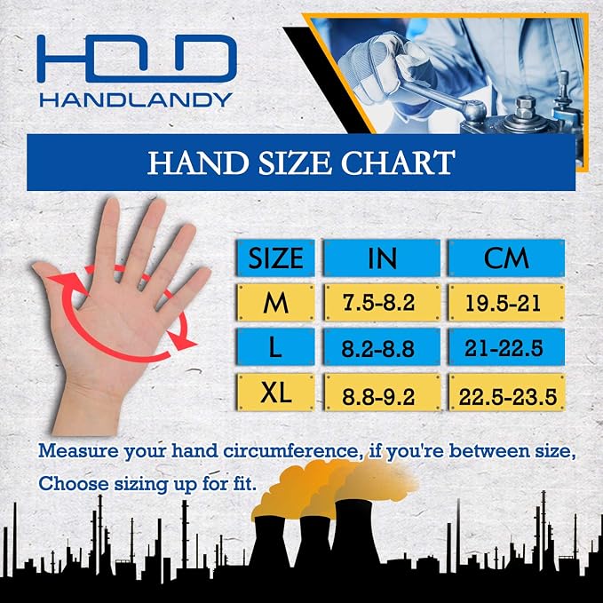 HANDLANDY Work Gloves for Men & Women, Utility Mechanic Working Gloves Touch Screen, Flexible Gardening Gloves for Yard
