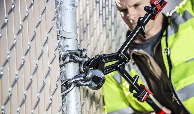 STEELMAN Folding Bolt Cutter with Ergonomic Handles, 24-inch, Cuts Bolts and Locks, Steel Construction, Non-Slip Grip