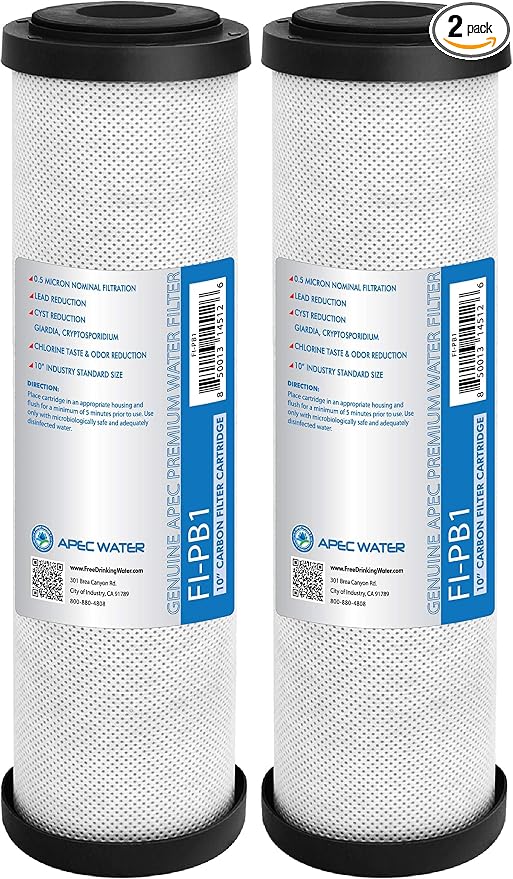 APEC Water Systems FI-PB1 CT-1000 Countertop Drinking Water System Replacement Filter, 1 Count (Pack of 2), White