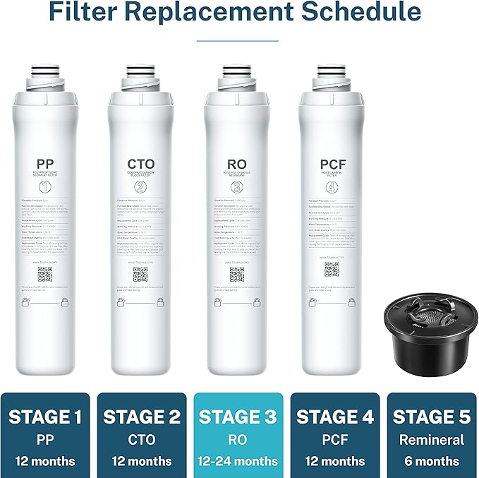Bluevua Official ROPOT RO Filter, Replacement for RO100ROPOT, 2-year Lifetime-3rd Stage