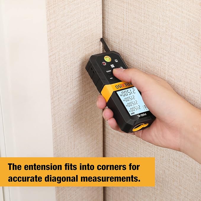 PREXISO 215Ft Laser Measure with Entension for Diagonal Measuring & PREXISO Laser Level with Tripod - 100Ft Rechargeable Dual Modules