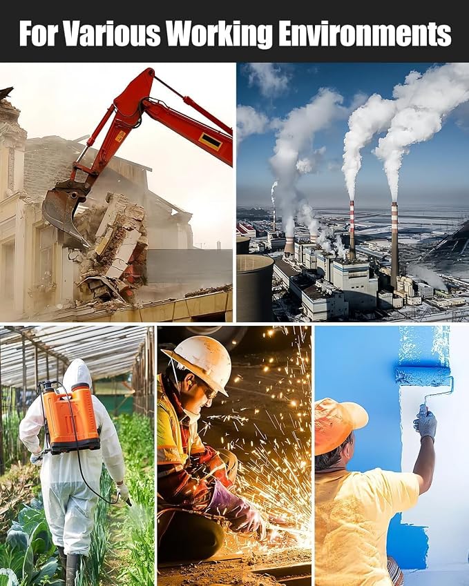 Full Facepiece with Filters, for Painting, Car Spraying, Chemicals, Dust, Gas, Welding, Woodworking, Sanding