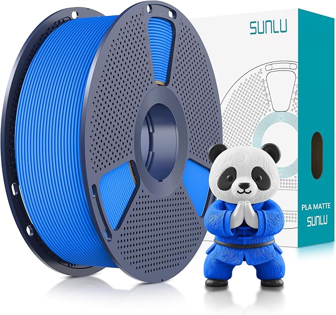 SUNLU PLA Matte 3D Printer Filament 1.75mm, PLA Filament 1kg Spool (2.2lbs), Dimensional Accuracy +/- 0.02mm, Matte Klein Blue PLA