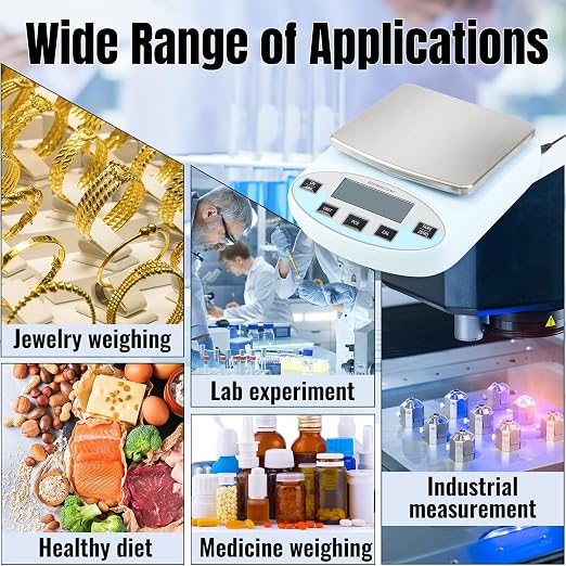 Lab Scale 6000g x 0.01g Digital Scale 0.01g Gram Accuracy, High Precision Electronic Analytical Balance, 13 Unit Conversion Scale for Kitchen Laboratory Jewelry Scientific Weighing (500g*2)
