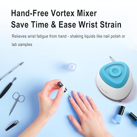 Mini Vortex Mixer, Nail Polish Shaker, Paint Shaker & Paint Mixer for Gel Polish, Acrylic Paints, Eyelash Adhesives, Tattoo Ink, Lab Vortex Mixer for Centrifuge Tubes and Test Tubes (Blue)