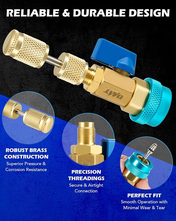 Orion Motor Tech AC Valve Core Removal Tool, R134a R1234yf R22 Valve Core Remover Installer Tool Kit for Automotive Air Conditioning Systems, AC Valve Core Tool for Standard JRA and Schrader Valve