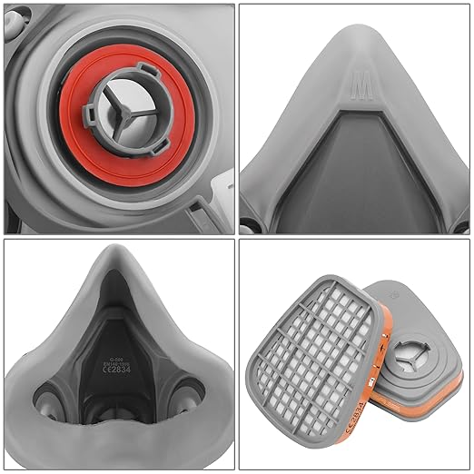 AirGearPro G-500 Reusable Respirator Mask with A1P2 Filters | Anti-Dust Mask Ideal for Painting, Woodworking, Construction, Sanding, Spraying, Chemicals, DIY etc