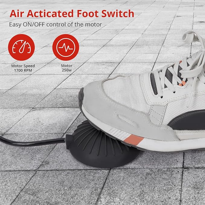 GAOMON Drain Cleaner Machine 75FT x 1/2 Inch Electric Drain Auger Sewer Auger Fits 1 to 4 Inch Pipes with 4 Cutter, Air-Activated Foot Switch, Gloves (K300K)