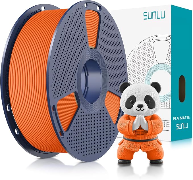 SUNLU PLA Matte 3D Printer Filament 1.75mm, PLA Filament 1kg Spool (2.2lbs), Dimensional Accuracy +/- 0.02mm, Matte Sunny Orange PLA