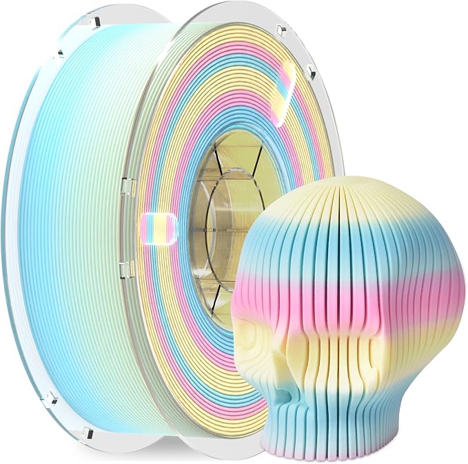 RAMBERY Matte Rainbow 3D Printer Filament 1.75mm 1kg Matte PLA Filament Fast Color Change Yellow Blue Pink 3D Printing Accessories