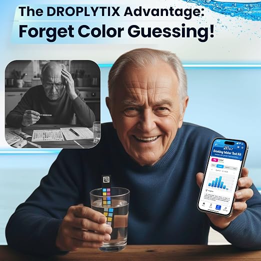 20-in-1 Drinking Water Test Kit with Mobile App, Lab-Precision Home Water Testing Strips for Tap and Well Water, Tests pH, Hardness, Lead, Iron, Chlorine, Nitrate, Fluoride, Heavy Metals