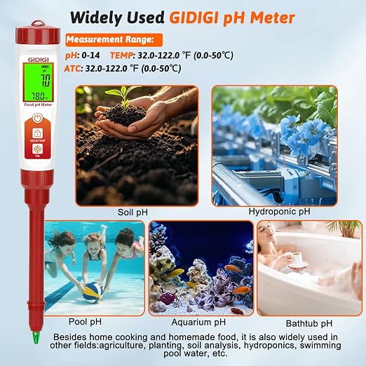 Food pH Meter Spear Tip Digital pH Test Pen for Sourdough Bread Fermentation Acidity Tester pH Tester for Cheese Hot Sauce Kombucha Wine Meat Saliva Cosmetic Honey, 1 Replaceable 5.5in pH Probe | Spear Tip