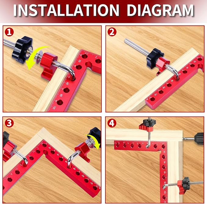 8PCS 4PCS 5.5" & 4PCS 3.14" Corner Clamps for Woodworking Precision CNC aluminum 90° clamps, for cabinets, frames, drawers, furniture. Pro & DIY essential with storage case