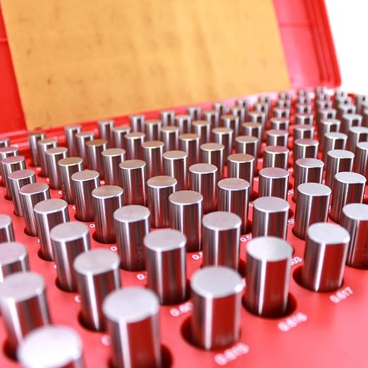 HFS(R) Pin Gage Set M3 Plus Steel Gauge with Storage Case for Carpenters and Home Improvement 125PCS 0.501-0.625"