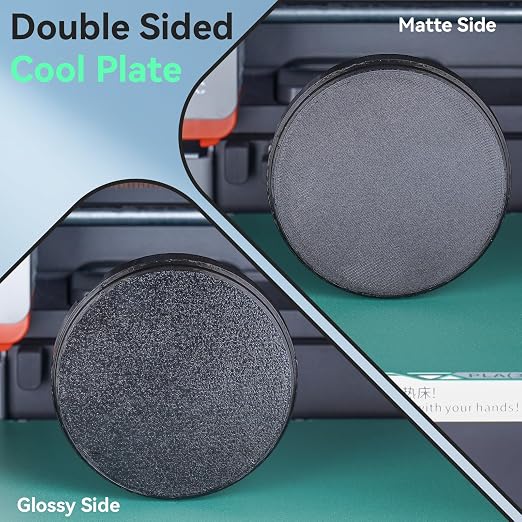 Energy-Saving Kobra S1/Kobra X/Kobra 4 Cold Build Plate 264*276mm Double Sided Glossy+Matte Low-Temperature Strong-Adhesion Platform Compatible with ANYCUBIC Kobra S1/ Kobra X/Kobra 4 3D Printers-1PCS