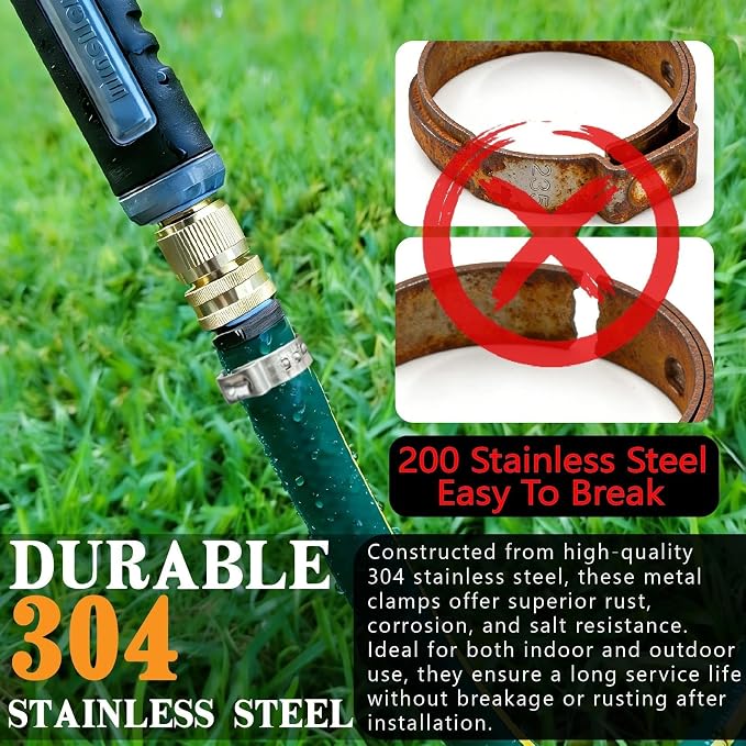 560PCS 22-Sizes Stepless Single Ear Hose Clamp Kit with Pliers & Cutter, 5.3-36.1mm (1/4"-1-3/8") 304 Stainless Steel Anti-Corrosion Clamps for Automotive Fuel Line,CV Boot,HVAC,Radiator & PEX