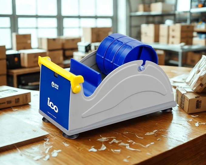 ICO by Excell Triple Premium Extra Wide Metal Multi-Rolls Desktop Tape Dispenser, ET-13371, 3 inch Wide, 3 inch Core