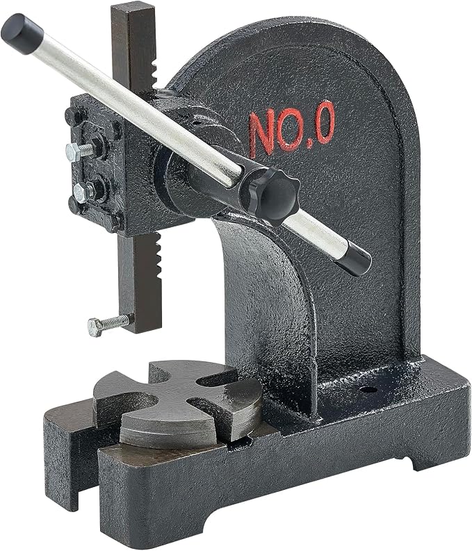 VEVOR Arbor Press, 0.5 Ton Manual Arbor Press, 4.6" Maximum Height, Cast Iron Heavy-Duty Manual Desktop Arbor Press, Precision Hand Press for Stamping, Bending, Stretching, Forming