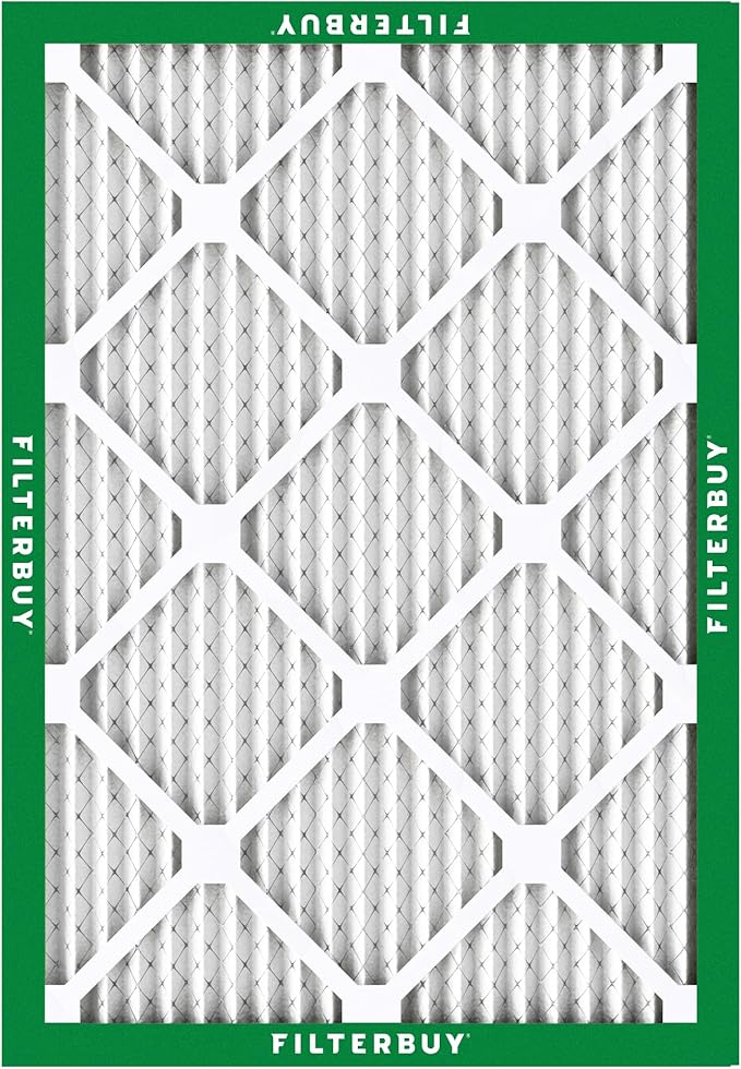 Filterbuy 30x36x1 Air Filter MERV 8 Essential Dust & Allergy Defense (12-Pack), Electrostatic Pleated HVAC AC Furnace Filters Replacement, Made in USA (Actual Size: 29.81 x 35.81 x 0.75)