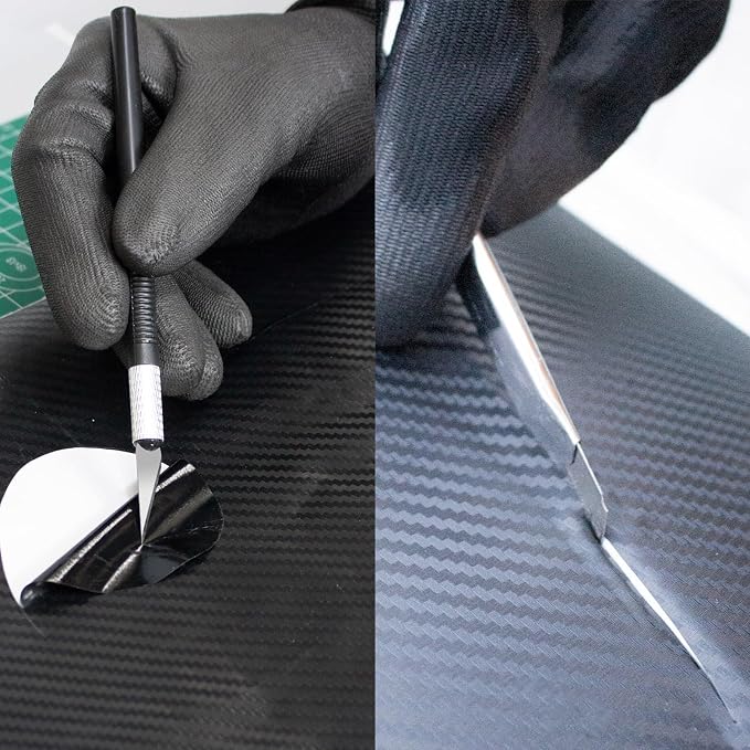 Spanno Vinyl Wrap Tool Kit - Includes Wrap Felt Squeegee, 3 Pcs Micro Squeegees, Corner Squugee, Utility Knives, Vinyl Cutter, Cloth and Working Gloves
