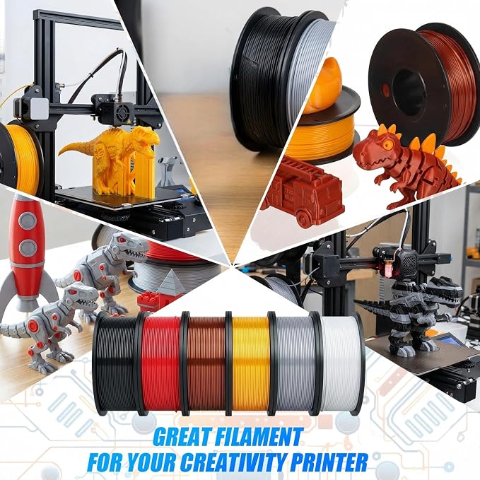 Pangda 3D Printer Filament Pla Bundle 1.75mm Multicolor, ±0.02mm Dimensional Accuracy, 3D Printing Filament for DIY Projects, Holiday Crafts(1.5 kg,Classic Color)