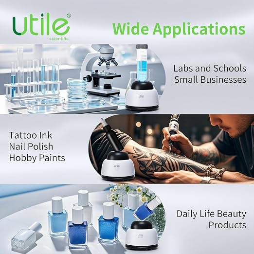 Utile Mini Vortex Mixer with Touch Function, Lab Paint Shaker, Lab Vortexer for Tubes,Include 120 pcs Stainless Steel Mixing Balls, 4424.3004.1B