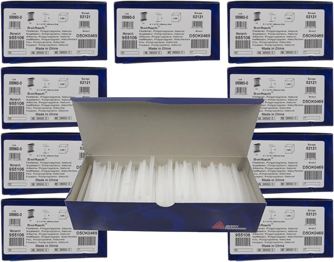 Standard Plastic Tag Fasteners for Industrial & Retail Tag Attaching – Natural Color Polypropylene (Plastic) Fasteners – Works with Swiftach & Other Tagging Tools (¾ (Pack of 50,000))