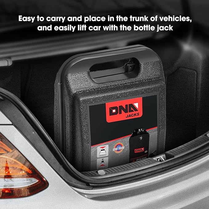 DNA Motoring 2 tons / 4409 lbs Lifting Automotive Welded Hydraulic Bottle Jack for Repair Vehicle, Pickup, Truck, w/Manual Handle, Black, TOOLS-00348