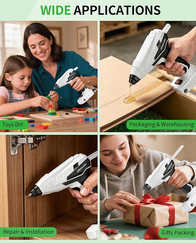 Hot Glue Gun: 100W Heavy and Duty Glue Gun - Hands Free Professional Hot Glue Gun with Foot Rest for Professional DIY & Industrial Use, Arts, Home Repair, 20PCS 0.28'' Glue Sticks
