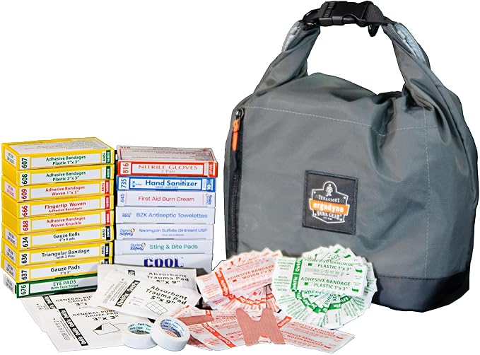 Certified Safety Mfg Class A 21 Plus - 138pc USA-Made OSHA Compliant First Aid Kit - Emergency Medical Supplies for Minor Injuries - First Aid Kits for Businesses, Homes, & More (Gray Ergodyne Bag)