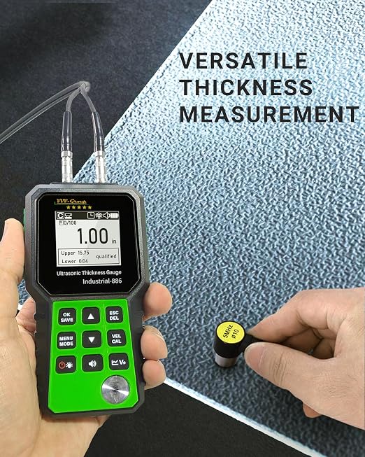 Ultrasonic Thickness Tester Industrial-886 / Digital Metals Thickness Gauge with Range 0.04-15.75in(1-400mm) / Industrial Measuring Instrument