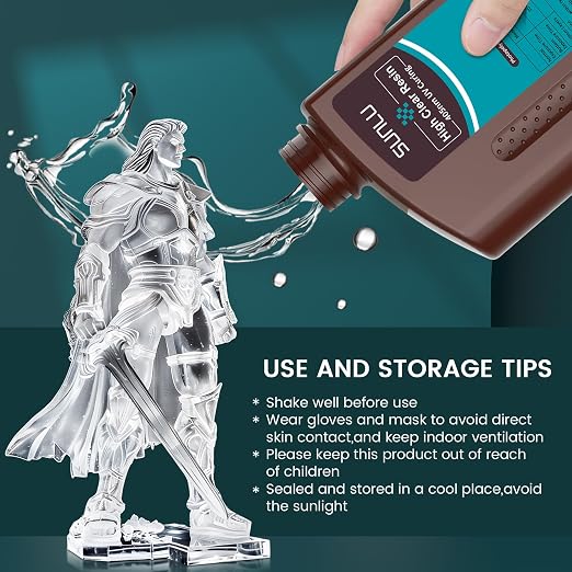 SUNLU High Clear 3D Printer Resin, High Transparency 3D Printing Resin, Resist Yellowing Clear Resin, 405nm UV Curing 3D Printing Photopolymer Resin, Suitable for LCD/DLP/SLA 3D Resin Printer, 2000g