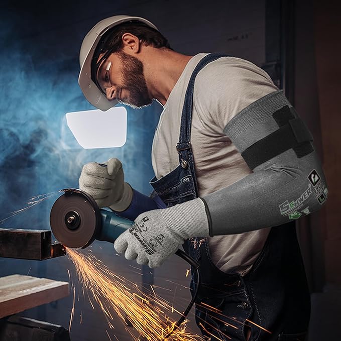 Schwer AIR-SKIN ANSI A6 Cut Resistant Arm Sleeves for Men & Women S903, Non-PFAS Arm Protectors for High Risk Work, UPF50+ UV Protection Cooling Gardening Sleeves for Farming, Lightweight, Breathable