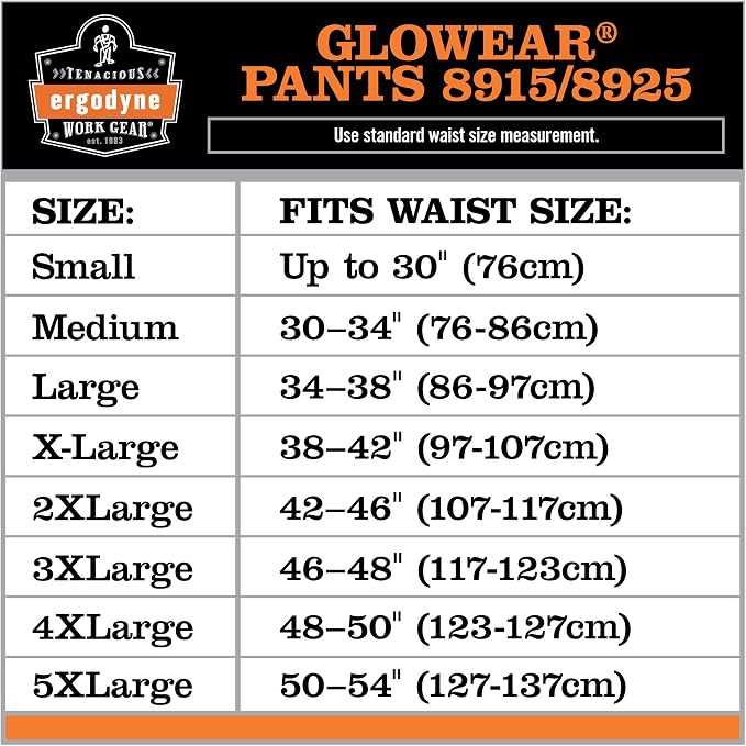 Ergodyne GloWear 8925 ANSI High Visibility Lime Reflective Thermal Safety Pants, 4XL
